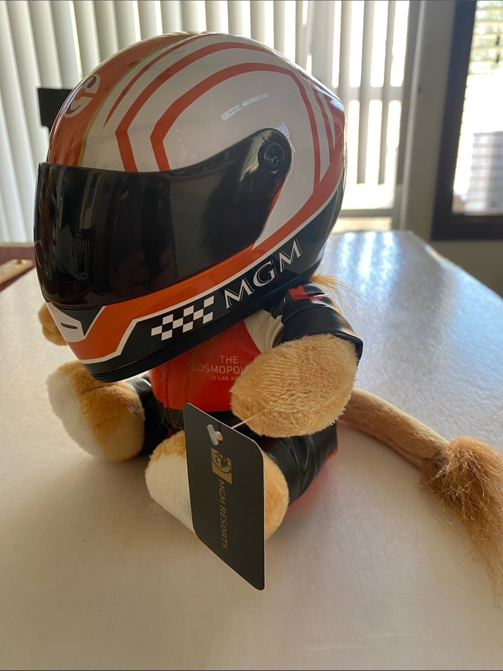 MGM Resorts The Cosmopolitan Las Vegas F1 Racing Bear Plush Toy with Helmet NWT